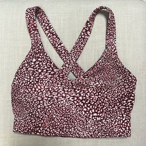 Size XS gap sports bra pink and purple pattern
